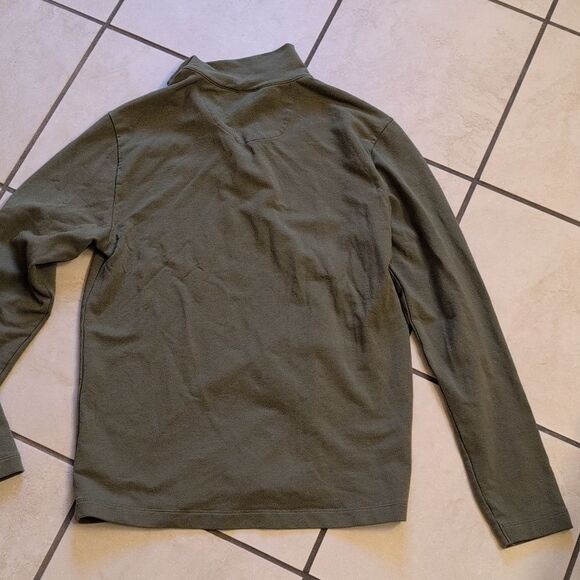 Daniel Hechter Paris Pullover sweater Olive Green zip neck soft cotton size S - Picture 7 of 7